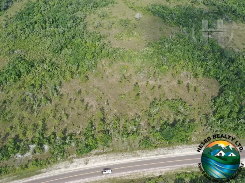 25.81-acre land for commercial development in Carmelita with highway frontage, Belize real estate.